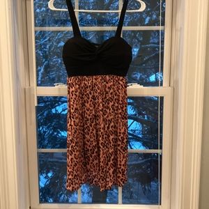 Pink leopard party dress